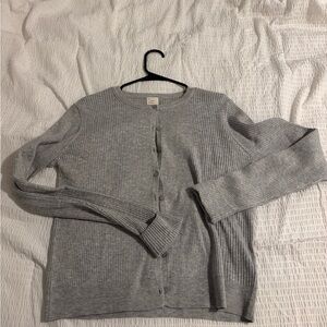 a new day Light Gray Ribbed Button-Up Cardigan